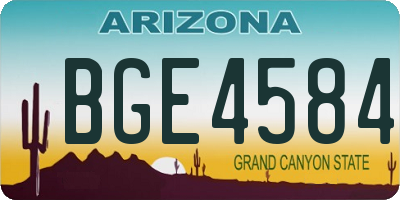 AZ license plate BGE4584