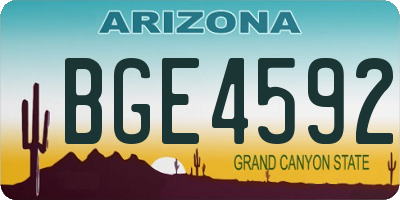 AZ license plate BGE4592