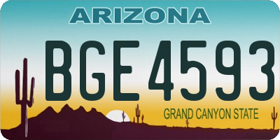 AZ license plate BGE4593