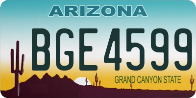 AZ license plate BGE4599