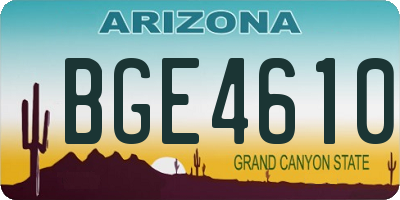 AZ license plate BGE4610