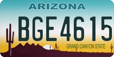 AZ license plate BGE4615
