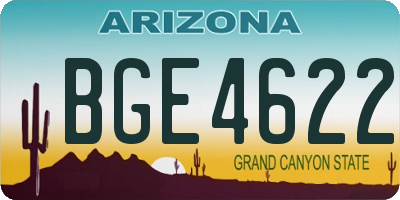 AZ license plate BGE4622