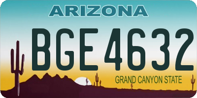 AZ license plate BGE4632