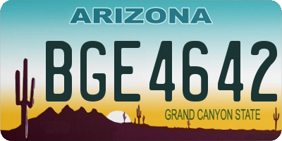 AZ license plate BGE4642