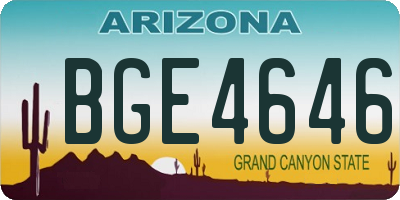 AZ license plate BGE4646