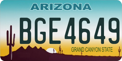 AZ license plate BGE4649