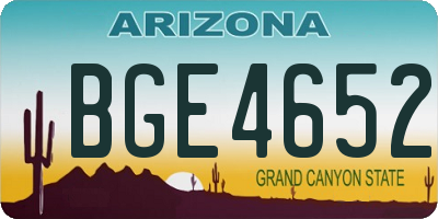 AZ license plate BGE4652