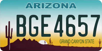 AZ license plate BGE4657