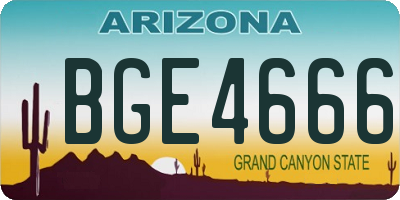 AZ license plate BGE4666