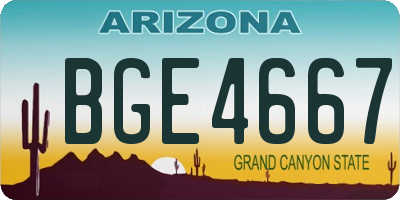 AZ license plate BGE4667