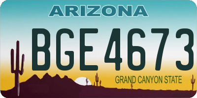 AZ license plate BGE4673