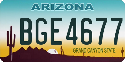 AZ license plate BGE4677