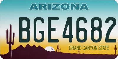 AZ license plate BGE4682