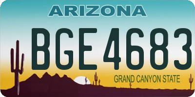 AZ license plate BGE4683