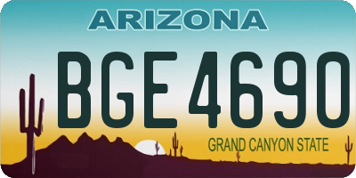 AZ license plate BGE4690