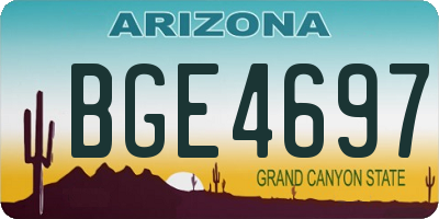 AZ license plate BGE4697