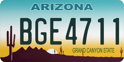 AZ license plate BGE4711
