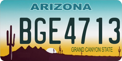 AZ license plate BGE4713