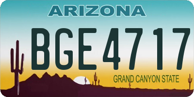 AZ license plate BGE4717