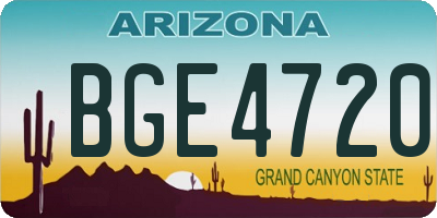 AZ license plate BGE4720