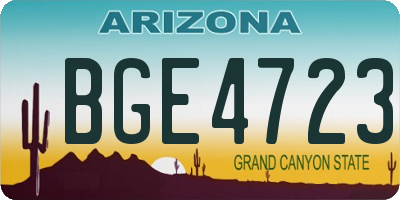 AZ license plate BGE4723