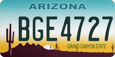 AZ license plate BGE4727