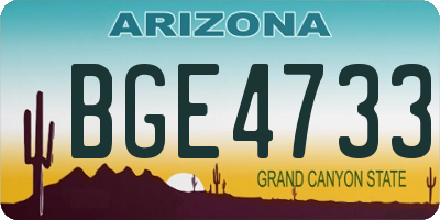 AZ license plate BGE4733