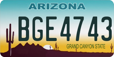 AZ license plate BGE4743