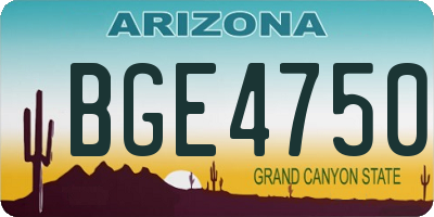 AZ license plate BGE4750