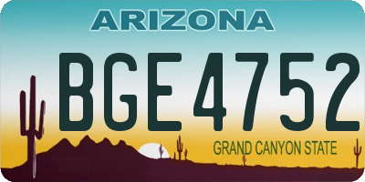 AZ license plate BGE4752