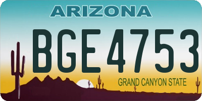 AZ license plate BGE4753