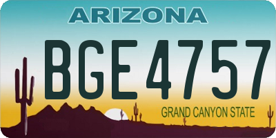 AZ license plate BGE4757