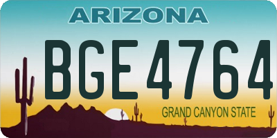 AZ license plate BGE4764