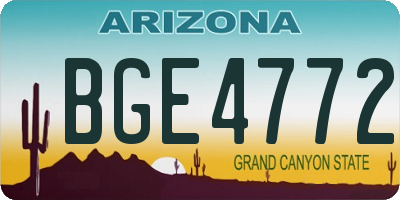 AZ license plate BGE4772