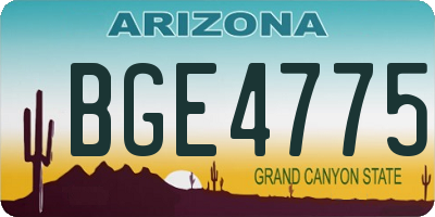 AZ license plate BGE4775