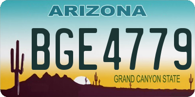 AZ license plate BGE4779