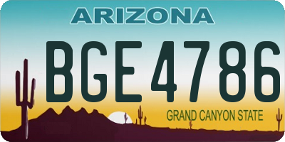 AZ license plate BGE4786