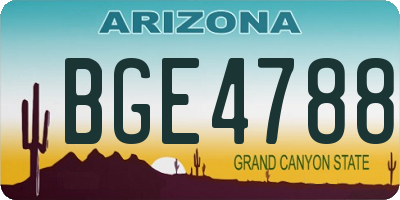 AZ license plate BGE4788
