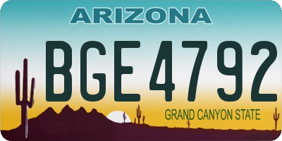 AZ license plate BGE4792