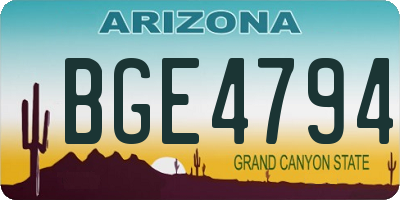 AZ license plate BGE4794