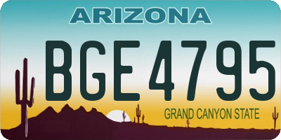 AZ license plate BGE4795