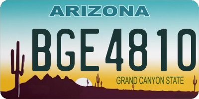 AZ license plate BGE4810