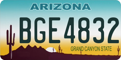 AZ license plate BGE4832