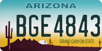 AZ license plate BGE4843
