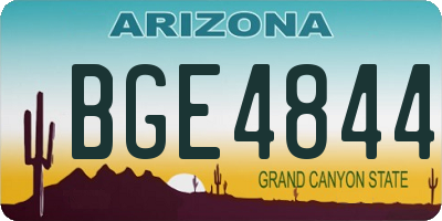 AZ license plate BGE4844