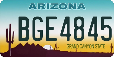 AZ license plate BGE4845