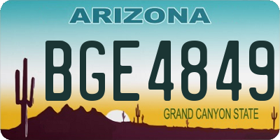 AZ license plate BGE4849