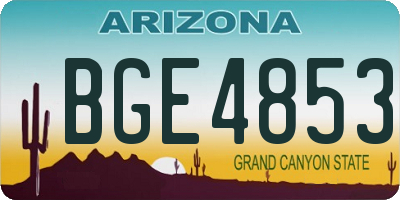 AZ license plate BGE4853