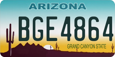 AZ license plate BGE4864